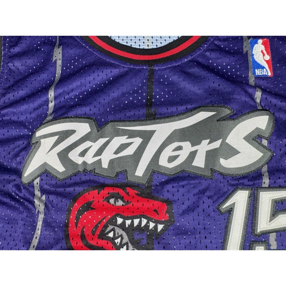 VTG Nike Vince Carter #15 Toronto Raptors Jersey Dino Purple Size L +2 Y2K NBA - Picture 8 of 16